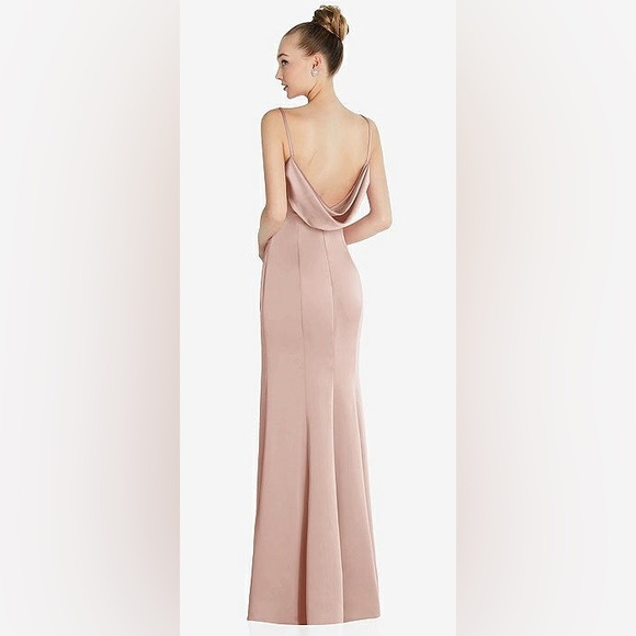 After Six by Dessy Cowl Back Long Maxi Dress Gown, Toasted Sugar, Size 2, NWT - Picture 4 of 15